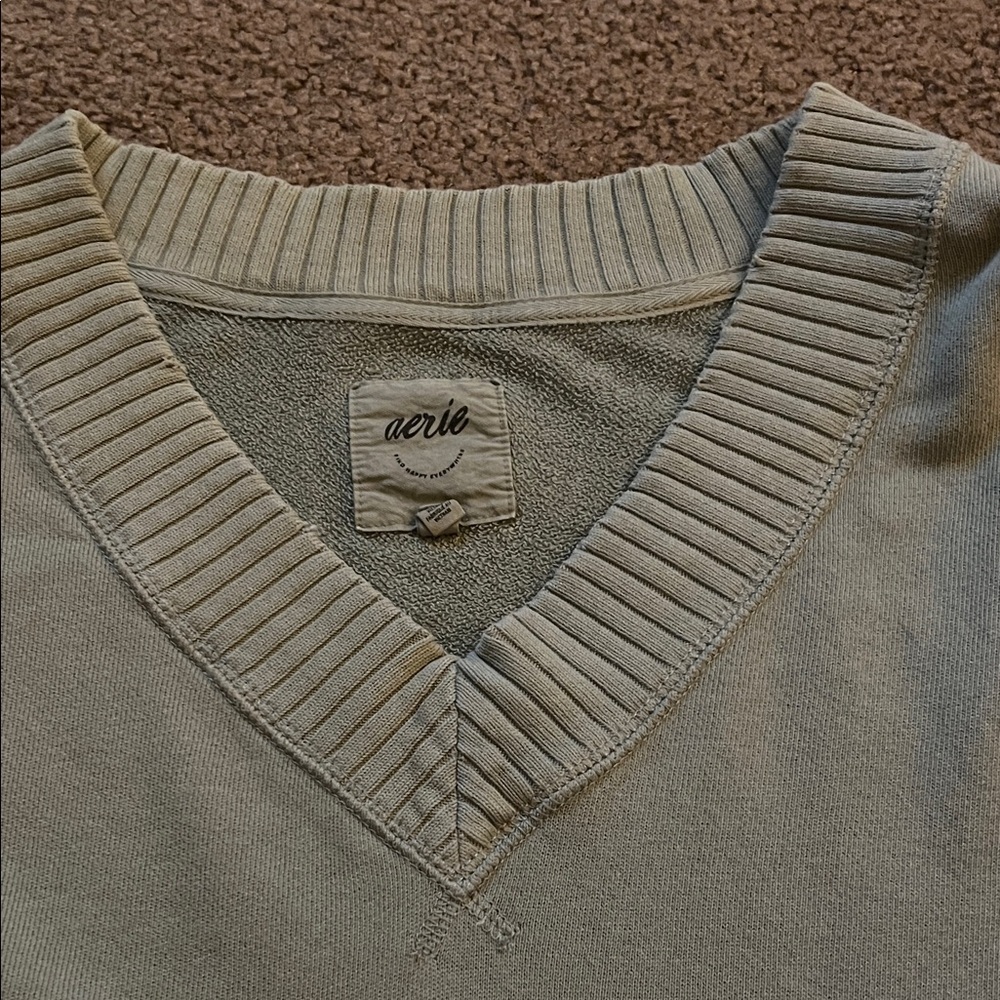 Sage Green Aerie Oversized Sweater - Picture 3 of 9